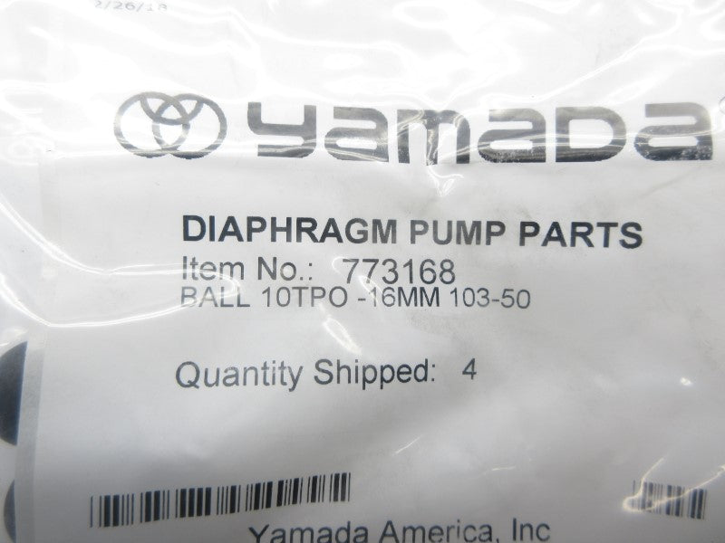 YAMADA 773168 BALL-10TPO-16MM-103-50 (PKG OF 4) NSMP