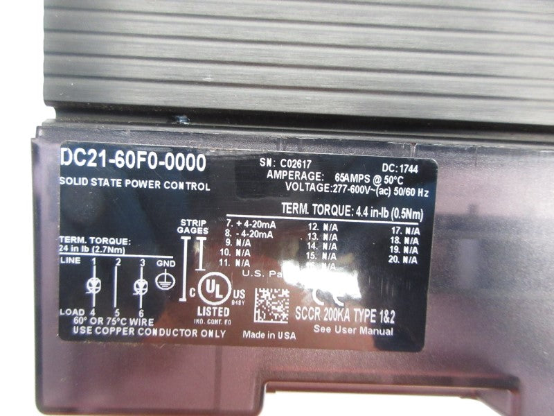WATLOW DC21-60F0-000 277-600VAC 65A NSNP