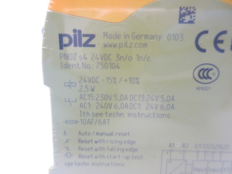 PILZ PNOZS424VDC3N/O1N/C 750104 24VDC 6.0A NSMP
