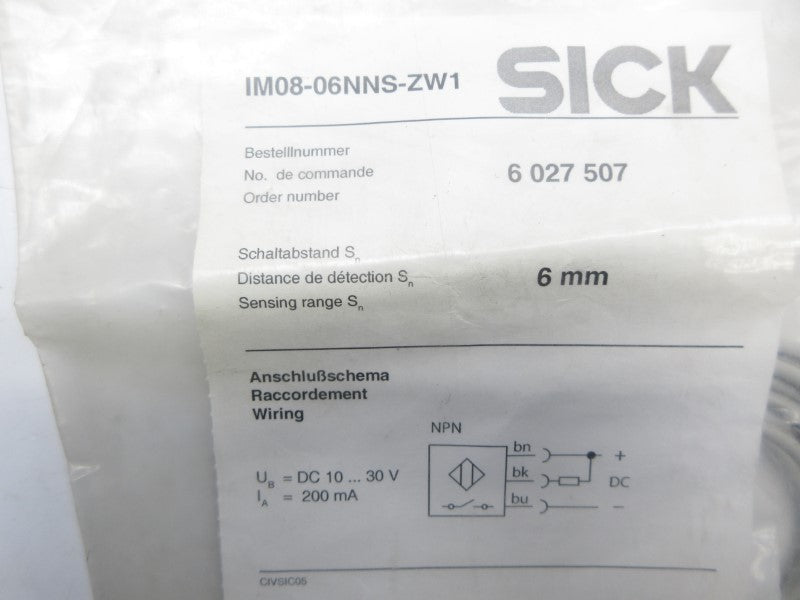 SICK IM08-06NNS-ZW1 6027507 10-30VDC NSMP