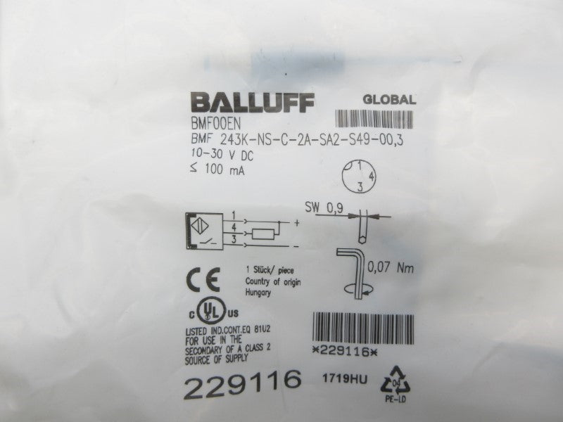BALLUFF BMF243K-NS-C-2A-SA2-S49-00,3 BMF00EN 10-30VDC NSMP