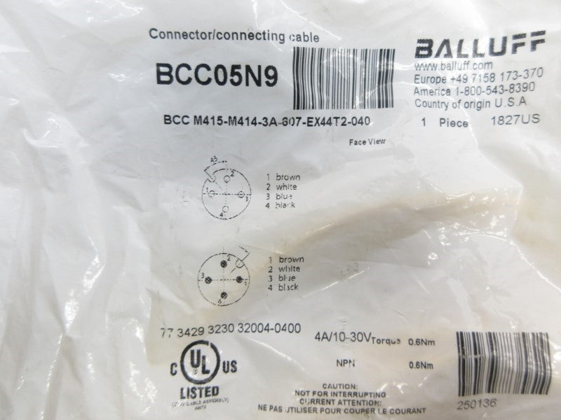 BALLUFF BCCM415-M414-3A-607-EX44T2-040 BCC05N9 10-30V 4A NSMP