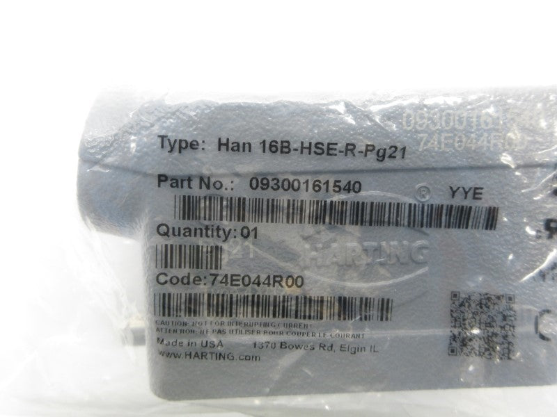 HARTING 09300161540 HAN16B-HSE-R-PG21 NSMP