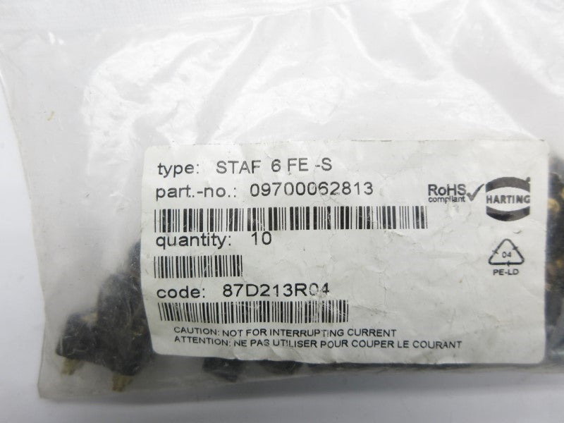 HARTING 09700062813 STAF6FE-S (PKG OF 10) NSMP
