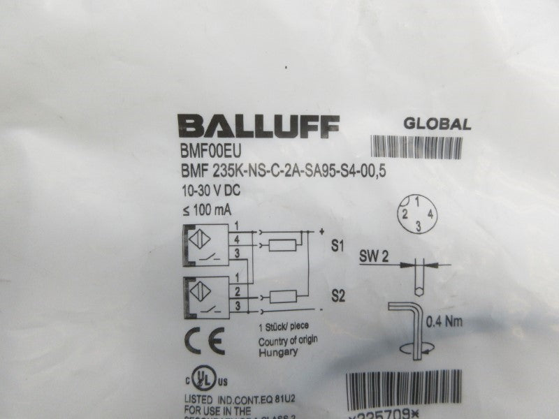 BALLUFF BMF235K-NS-C-2A-SA95-S4-00,5 BMF00EU 10-30VDC NSMP