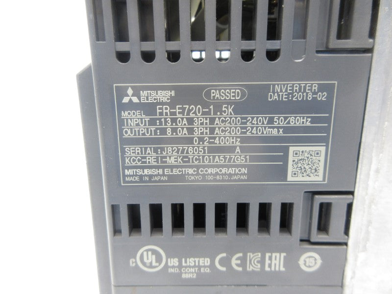 MITSUBISHI ELECTRIC FR-E720-1.5K 200-240VAC 13.0A NSNP