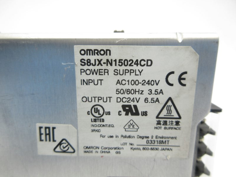 OMRON S8JX-N15024CD 100-240VAC 3.5A NSNP