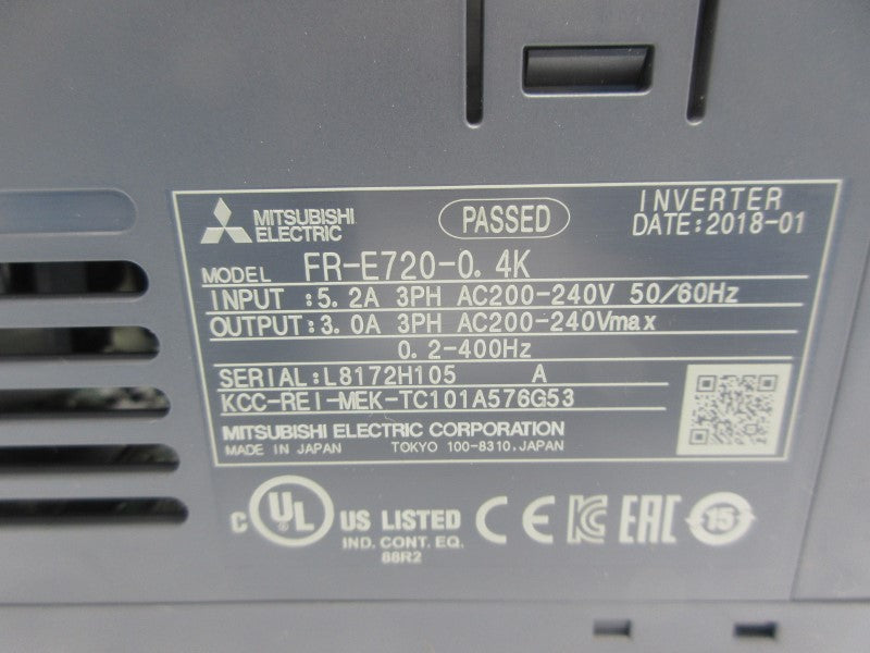 MITSUBISHI ELECTRIC FR-E720-0.4K 200-240VAC 5.2A NSNP