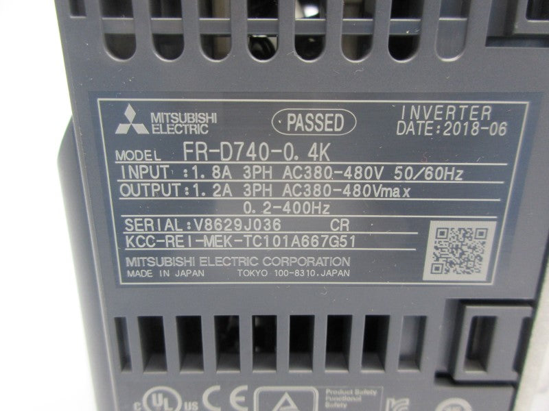MITSUBISHI ELECTRIC FR-D740-0.4K 380-480VAC 1.8A NSNP