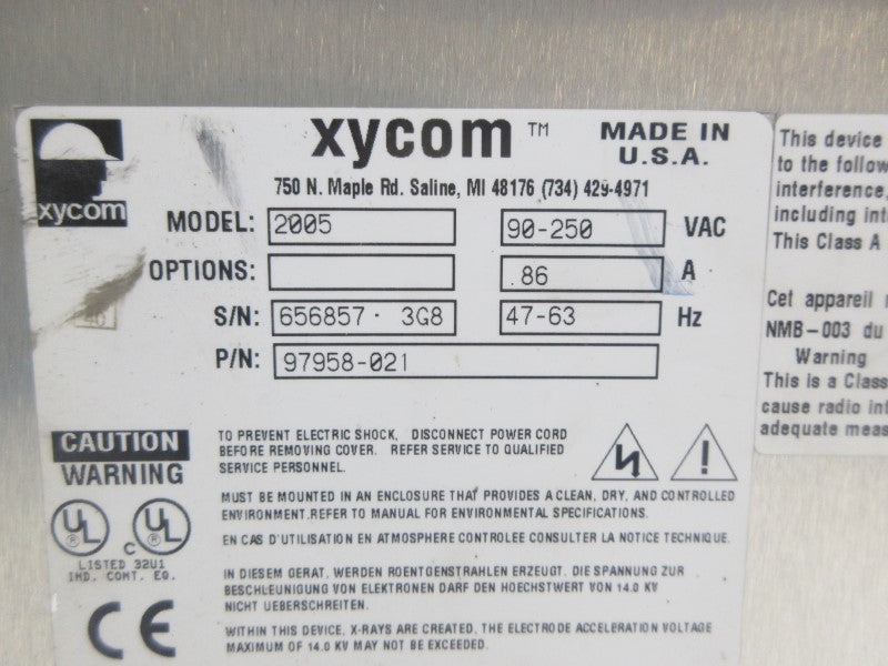 XYCOM 2005 97958-021 90-250VAC .86A UNMP
