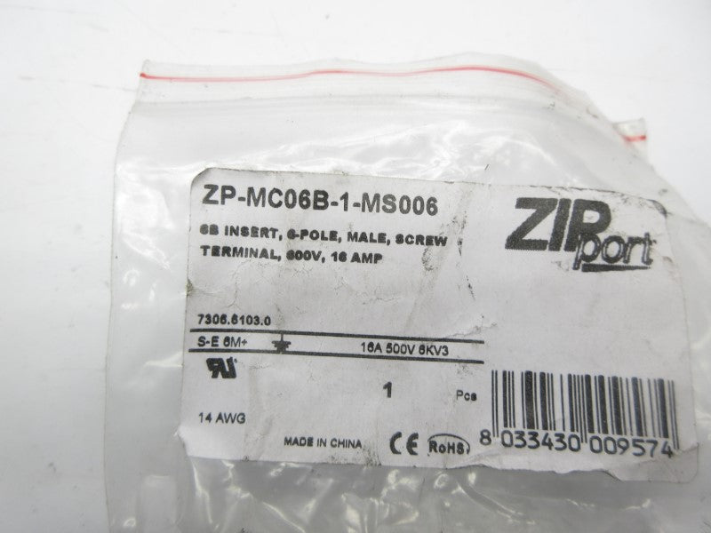 ZIP PORT ZP-MC06B-1-MS006 600V 16A NSMP