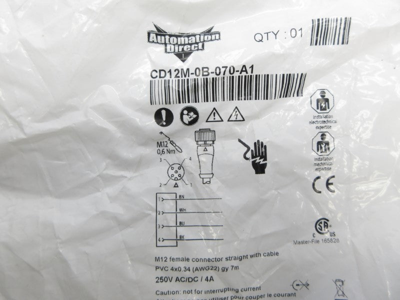 AUTOMATION DIRECT CD12M-0B-070-A1 250VAC/DC 4A NSMP
