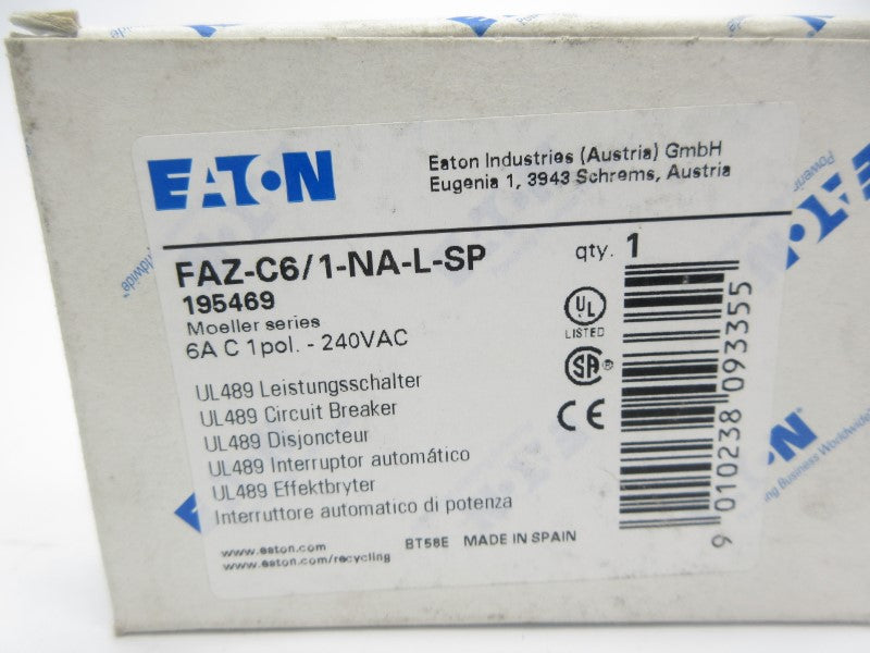 EATON FAZ-C6/1-NA-L-SP 240VAC 6A NSMP