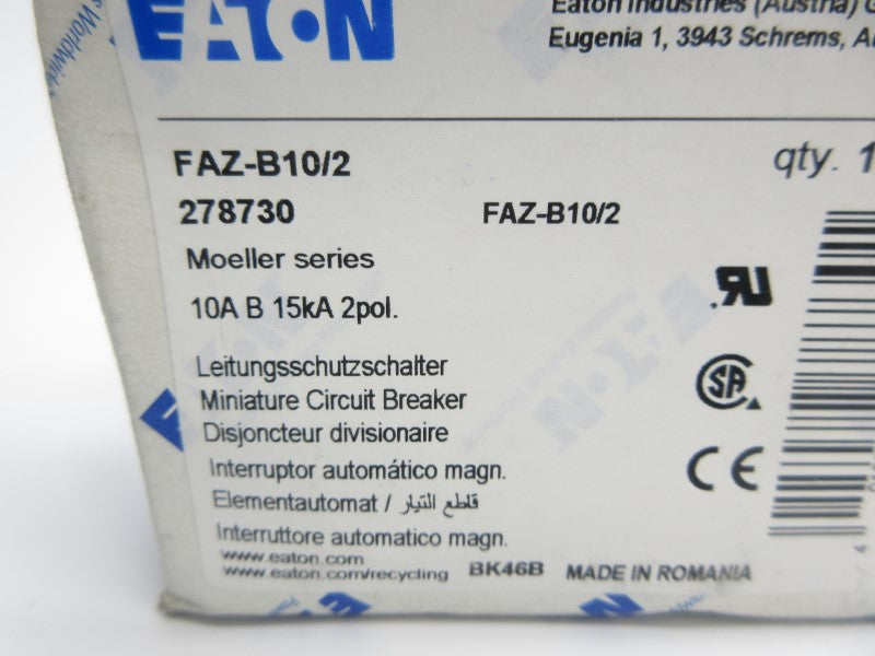 EATON FAZ-B10/2 277V 10A NSMP