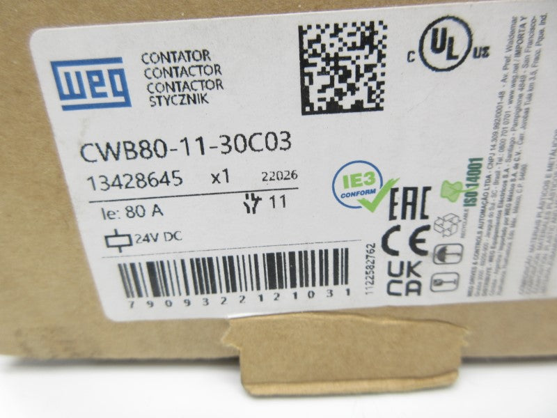 WEG CWB80-11-30C03 13428645 24VDC 80A NSMP