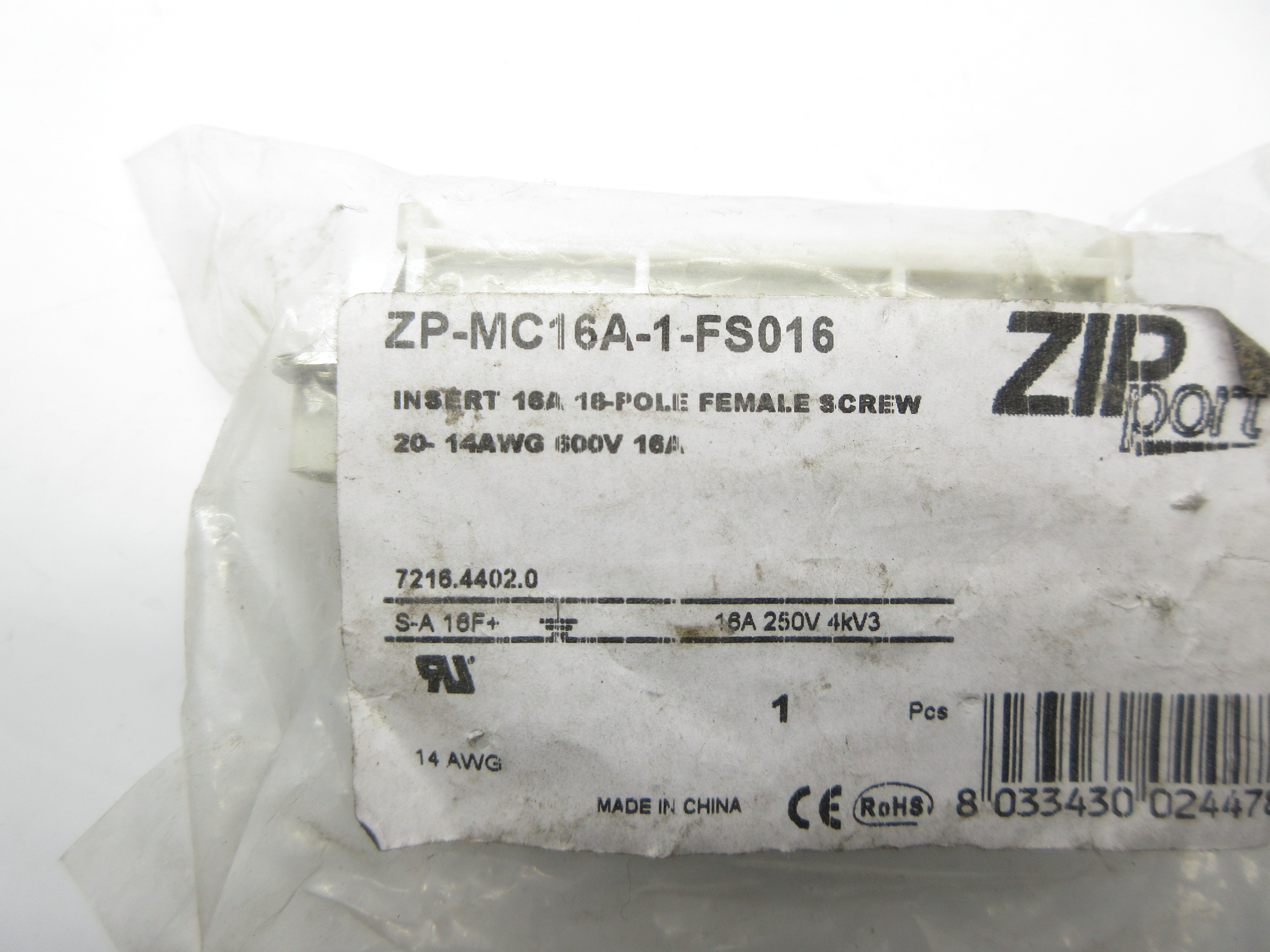 ZIP PORT ZP-MC16A-1-FS016 600V 16A NSMP