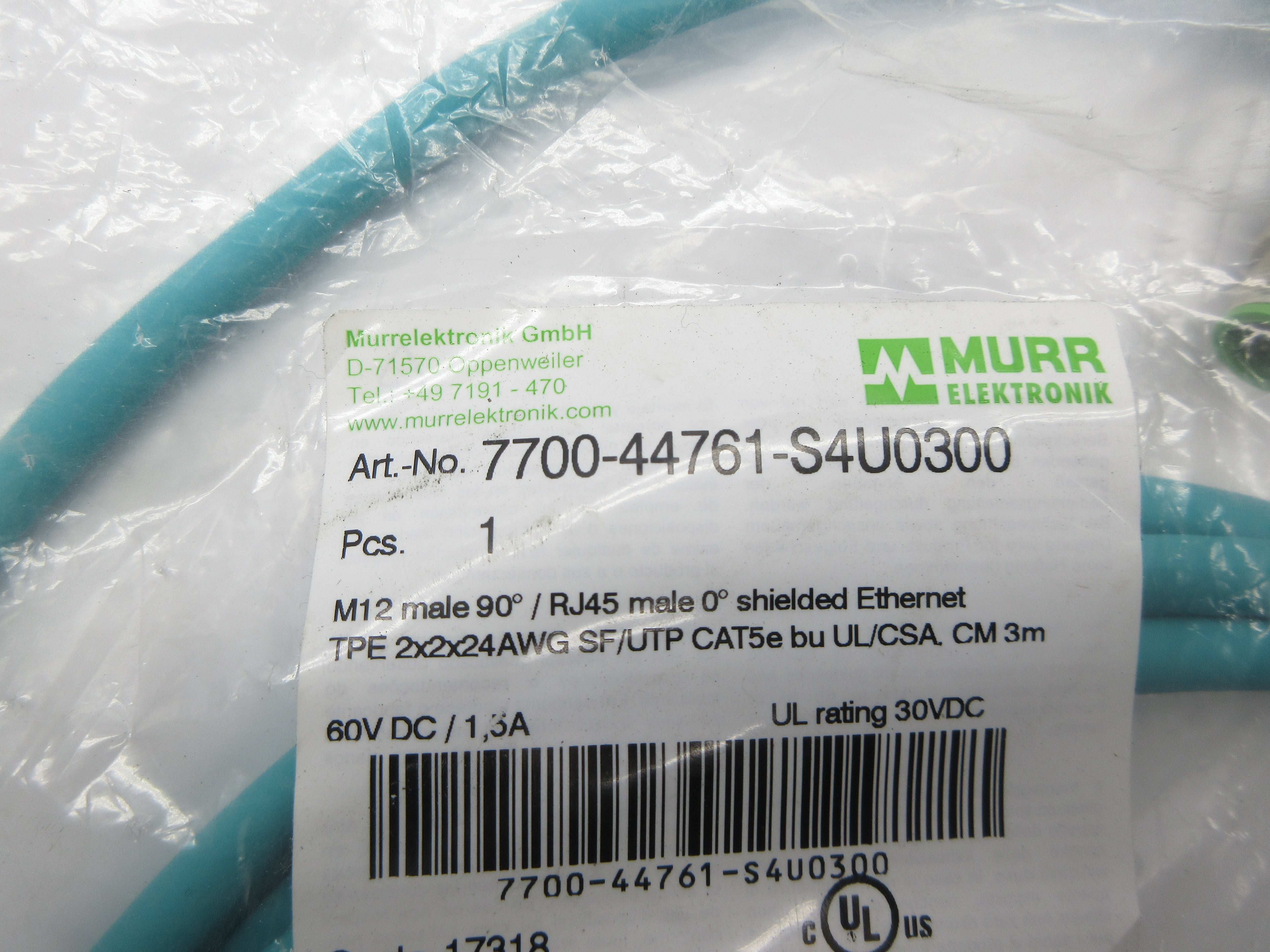 MURR ELEKTRONIK 7700-44761-S4U0300 60VDC 1.3A NSMP