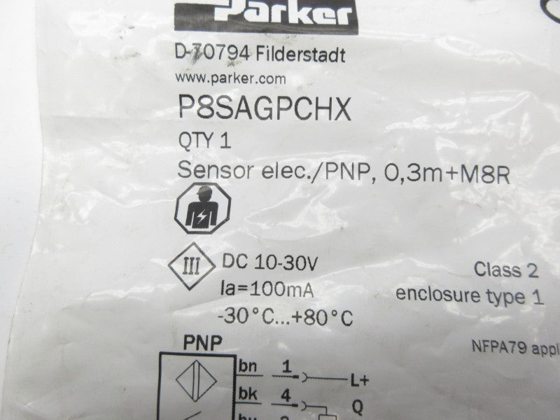 PARKER P8SAGPCHX 10-30VDC NSMP