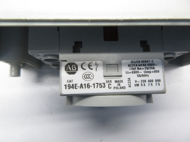 ALLEN BRADLEY 194E-A16-1753 SER. C 690V 25/20A NSNP