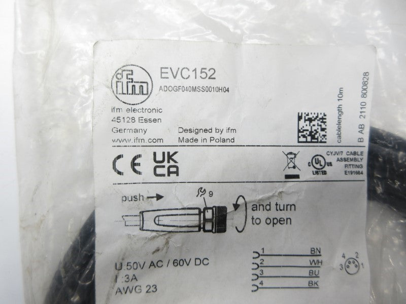 IFM EFECTOR ADOGF040MSS0010H04 EVC152 50VAC 3A NSMP