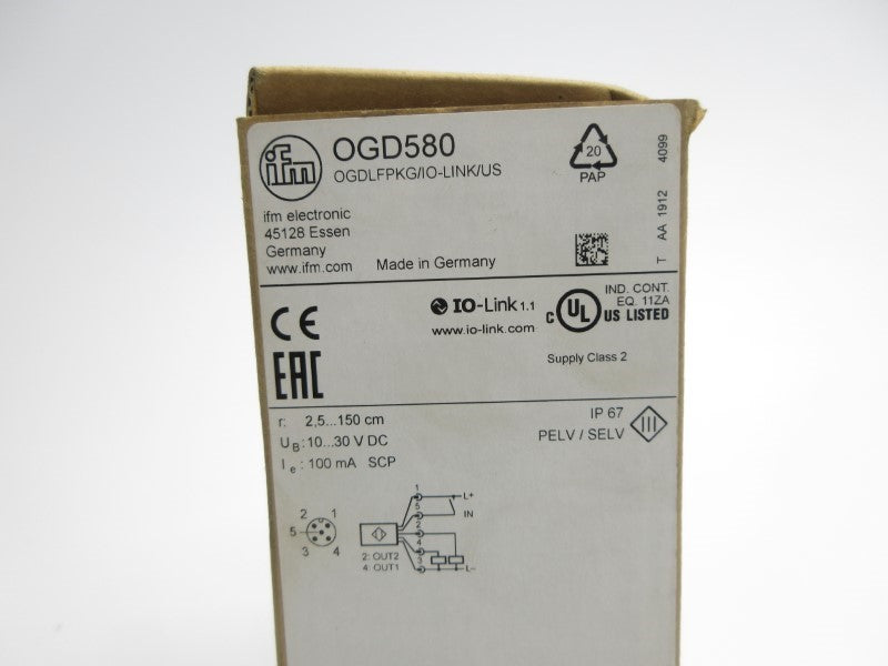 IFM EFECTOR OGDLFPKG/IO-LINK/US OGD580 10-30VDC NSMP