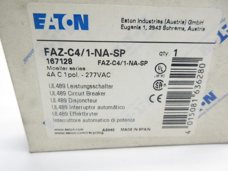 EATON FAZ-C4/1-NA-SP 277VAC 4A NSMP