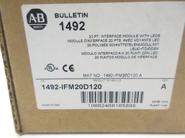 ALLEN BRADLEY 1492-IFM20D120 SER. A 85-132VAC/DC (BR/WH) NSMP
