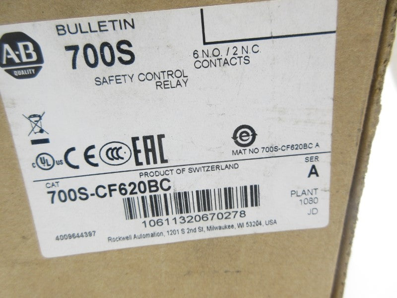 ALLEN BRADLEY 700S-CF620BC SER. A 440/480V (BR/WH) NSMP