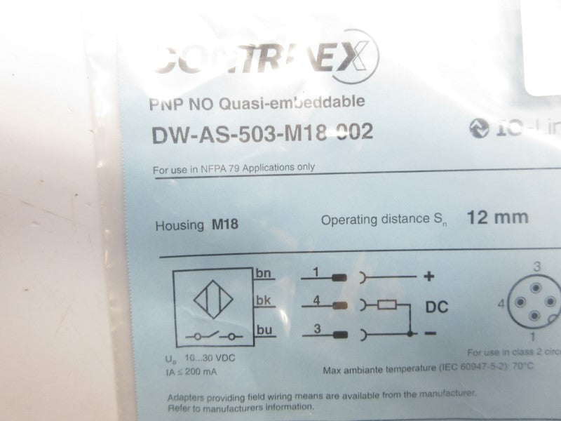 CONTRINEX DW-AS-503-M18-002 10-30VDC NSMP