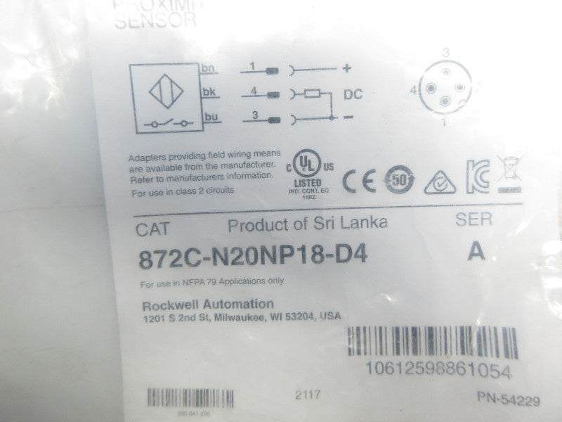 ALLEN BRADLEY 872C-N20NP18-D4 SER. A 10-30VDC NSMP