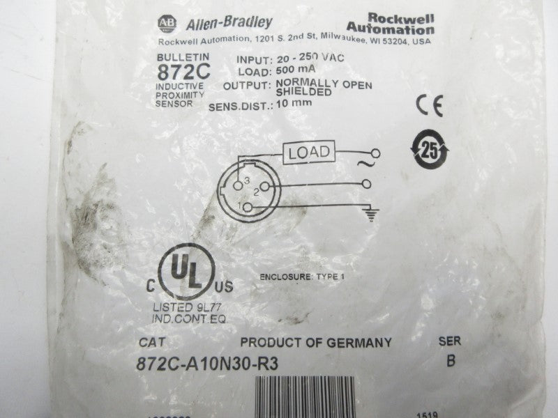ALLEN BRADLEY 872C-A10N30-R3 SER. B 20-250VAC NSMP