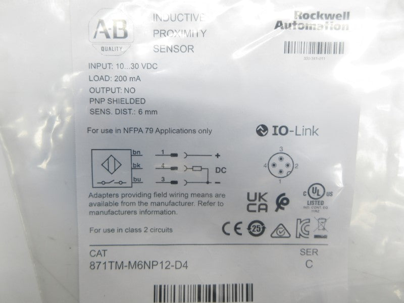 ALLEN BRADLEY 871TM-M6NP12-D4 SER. C 10-30VDC NSMP