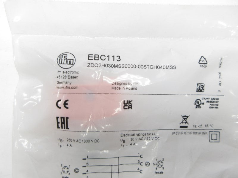 IFM EFECTOR ZDO2H030MSS0000-00STGH040MSS EBC113 250VAC 4A NSMP