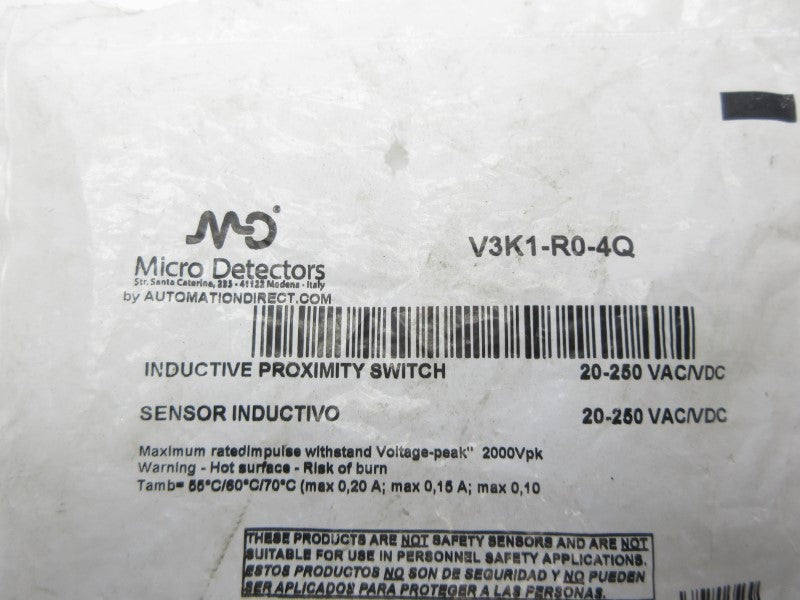 MICRO DETECTORS V3K1-R0-4Q 20-250VAC/DC NSMP