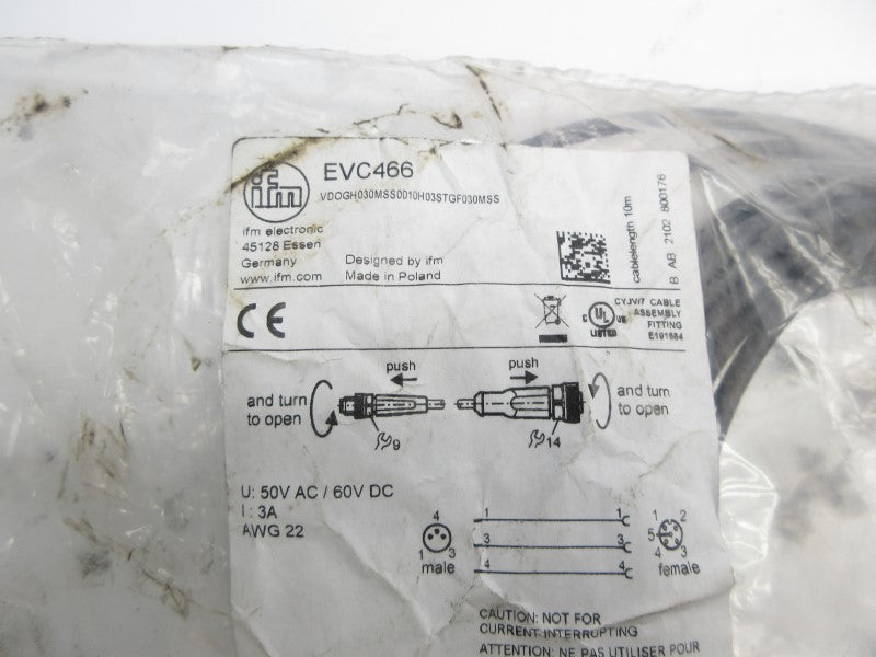 IFM EFECTOR VDOGH030MSS0010H03STGF030MSS EVC466 50VAC 3A NSMP