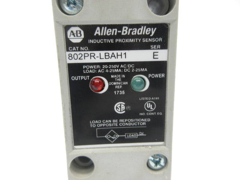 ALLEN BRADLEY 802PR-LBAH1 SER. E 20-250VAC/DC NSNP