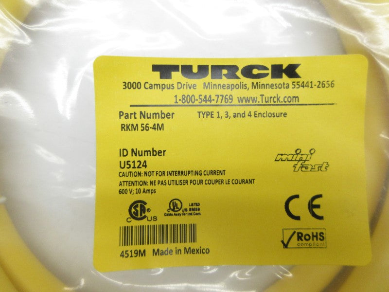 TURCK RKM56-4M U5124 600V 10A NSMP