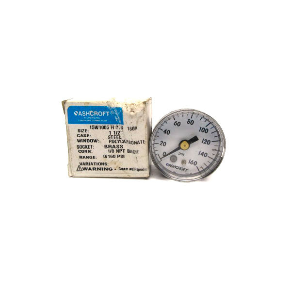 ASHCROFT 15W1005H01B160# 0-160PSI 1-1/2" NSMP