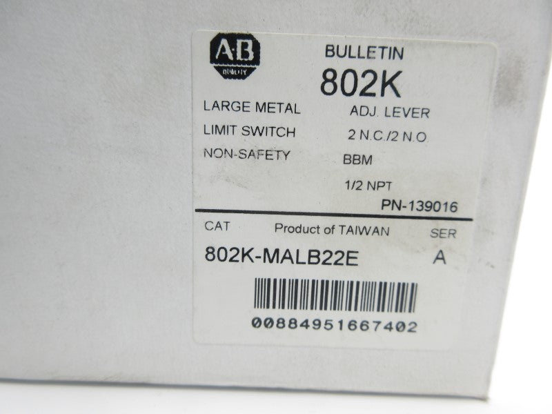 ALLEN BRADLEY 802K-MALB22E SER. A 240V 3A (WH) NSMP