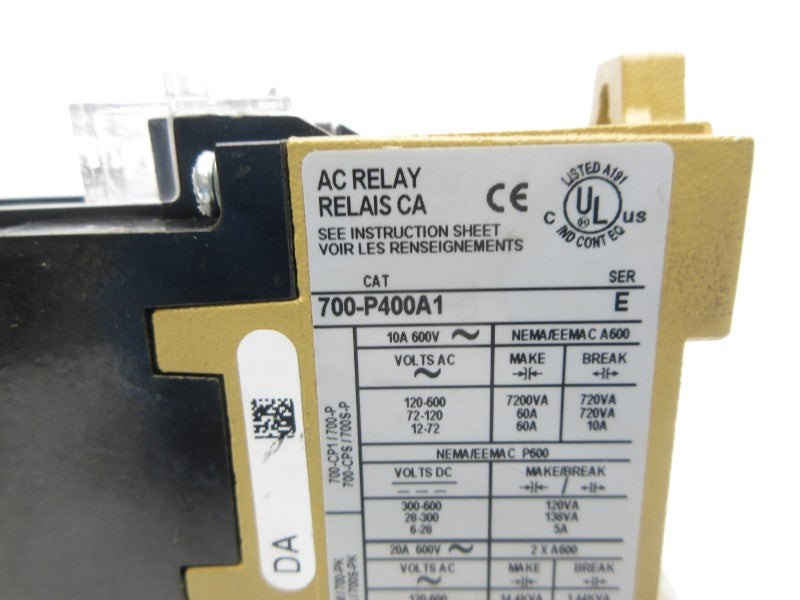 ALLEN BRADLEY 700-P400A1 (AS PICTURED) SER. E 110/115-120V NSNP
