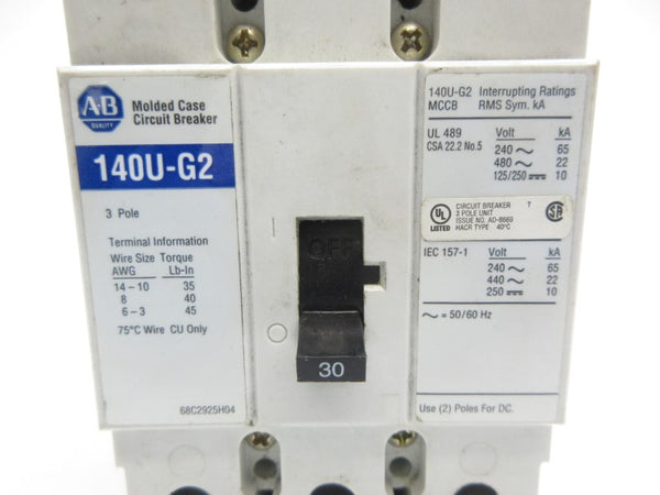 ALLEN BRADLEY 140U-G2C3-C30 480V 30A UNMP