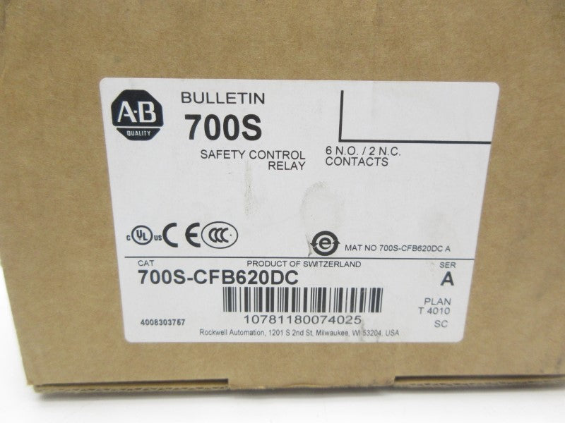 ALLEN BRADLEY 700S-CFB620DC SER. A 110/120V (BR/WH) NSMP