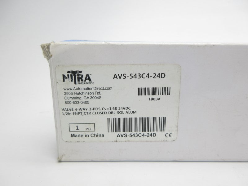 NITRA AVS-543C4-24D 24VDC 20-115PSI 1/2" NSMP