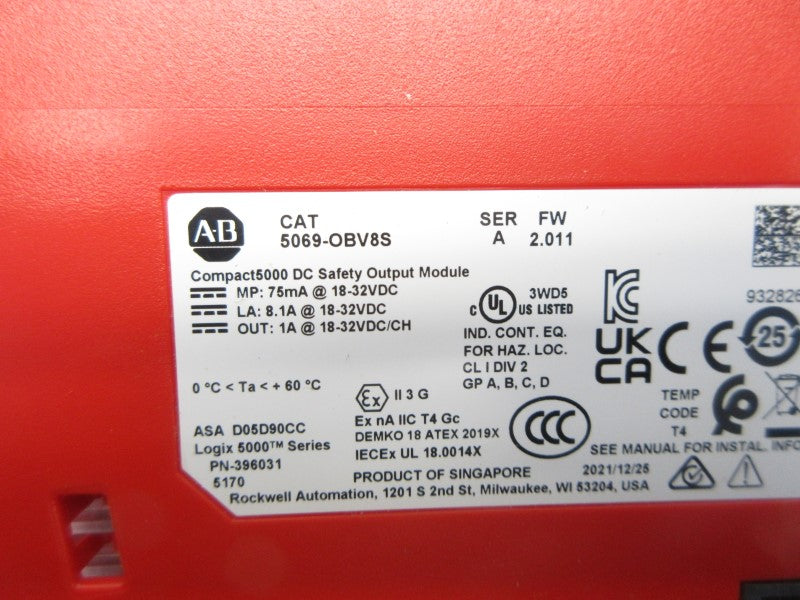 ALLEN BRADLEY 5069-OBV8S SER. A F/W 2.011 18-32VDC 8.1A NSNP