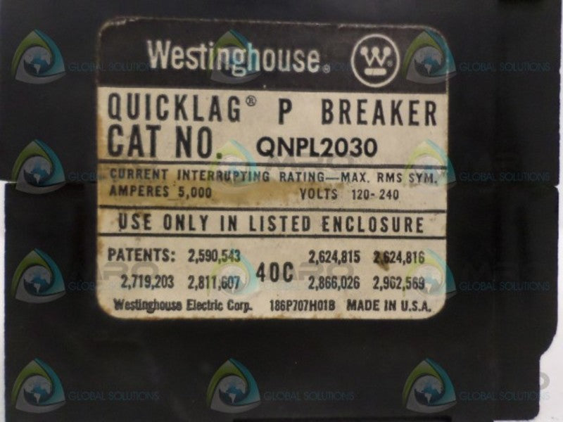 WESTINGHOUSE QNLP2030 CIRCUIT BREAKER 30A UNMP