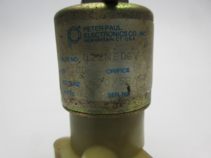 PETER PAUL ELECTRONICS 022NED6V 120V 100PSI 1/8" UNMP