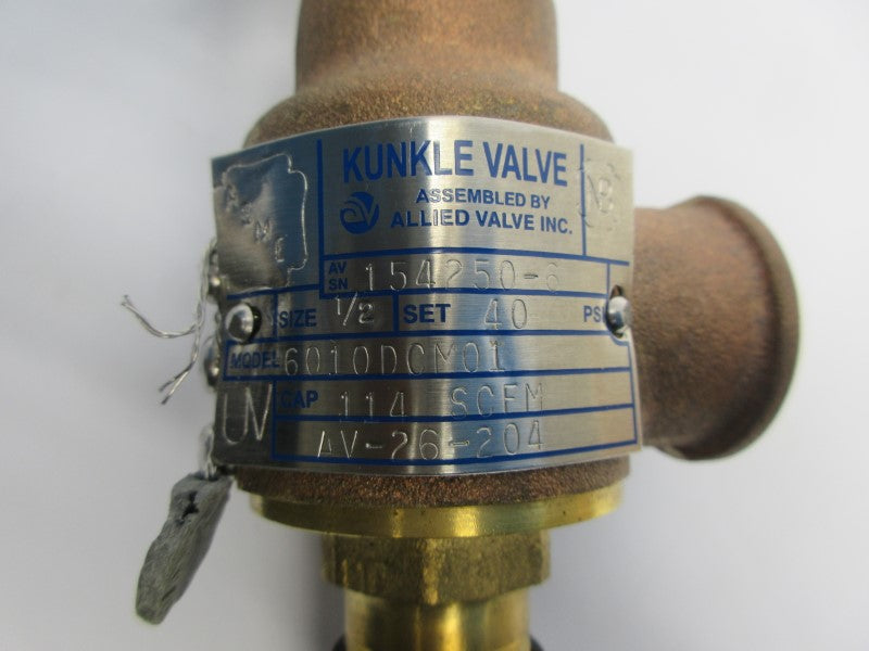 KUNKLE VALVES 6010DCM01KM0040 40PSI 1/2" NSNP