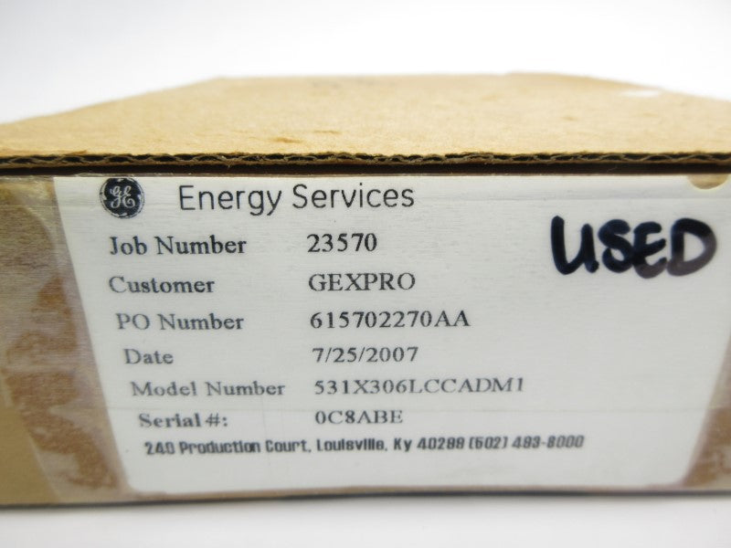 GENERAL ELECTRIC 531X306LCCADM1 UNMP