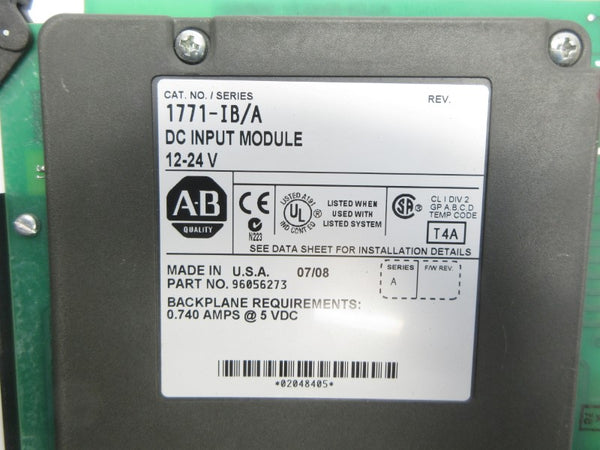 ALLEN BRADLEY 1771-IB SER. A 12-24V NSNP