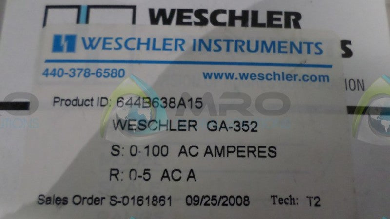 WESCHLER 644B638A15 AC AMP. NSMP